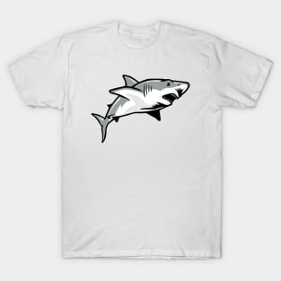 Great White Shark Swimming Logo T-Shirt